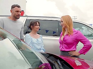 Sneaky Car Dealership Threesome
